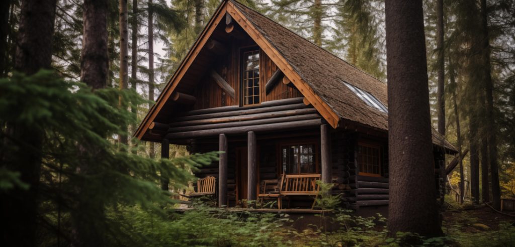 Cozy Log Bunkie Cabin In A Serene Forest Setting