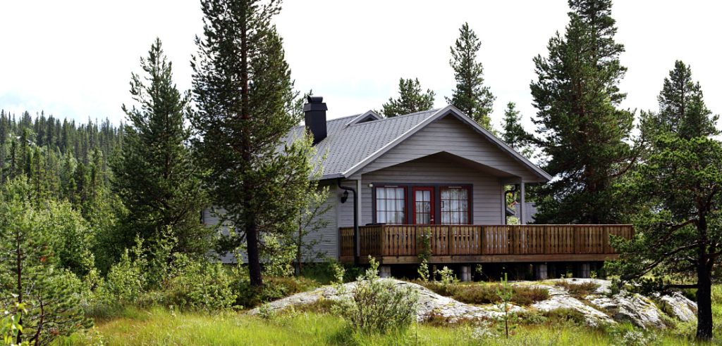 House with a wooden deck