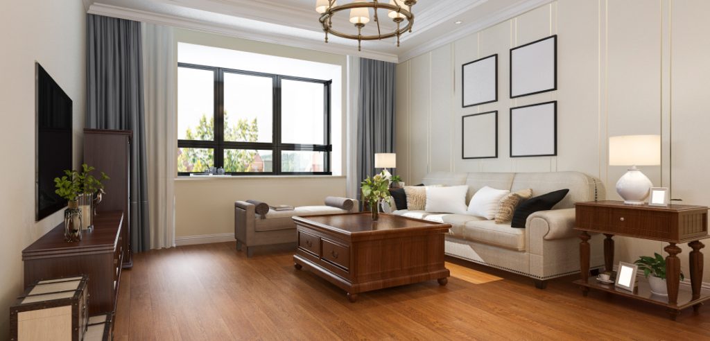 Modern Living Room With Hardwood Flooring In Muskoka ON