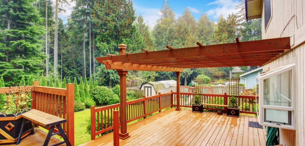 Wooden Deck with Pergola