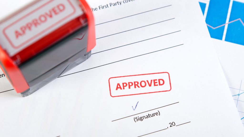 Approved Stamp On A Document